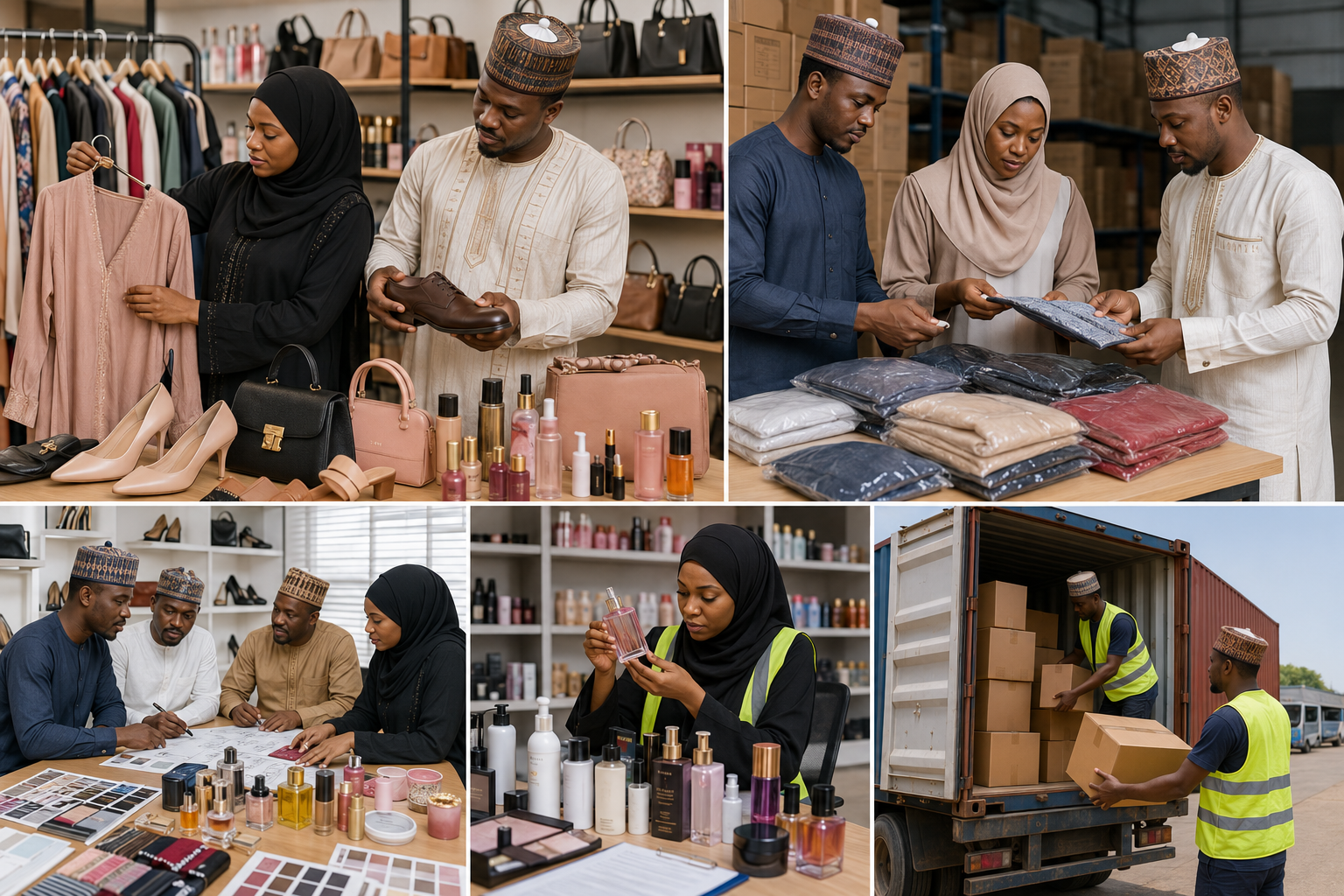 Team reviewing product samples for sourcing